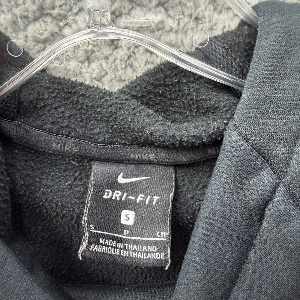 Nike DRI-FIT Hoodie Mens Size Small Black Pullover Thermal Fit Tonal Swoosh Logo